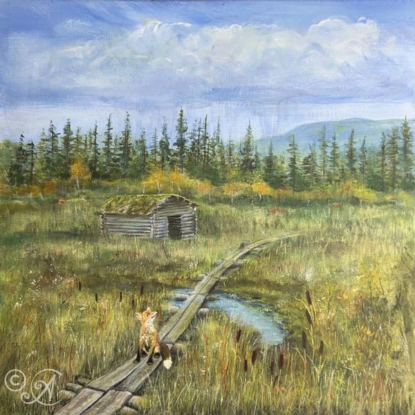 Collingarts-maalaus-kettu-syksyinen-maisema
