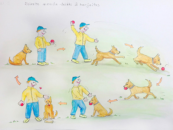 Tapahtumaketjun kuvittaminen, Vesiväri/tussit, PHa/opintotyö/2019